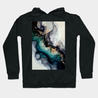 Salty Waters - Abstract Alcohol Ink Resin Art Hoodie